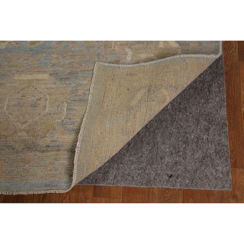 Hand Knotted Oriental 100% Wool Carpet Transitional All-Over Navy Blue & Blues Oushak Area Rug - 12' 1'' X 8' 11''