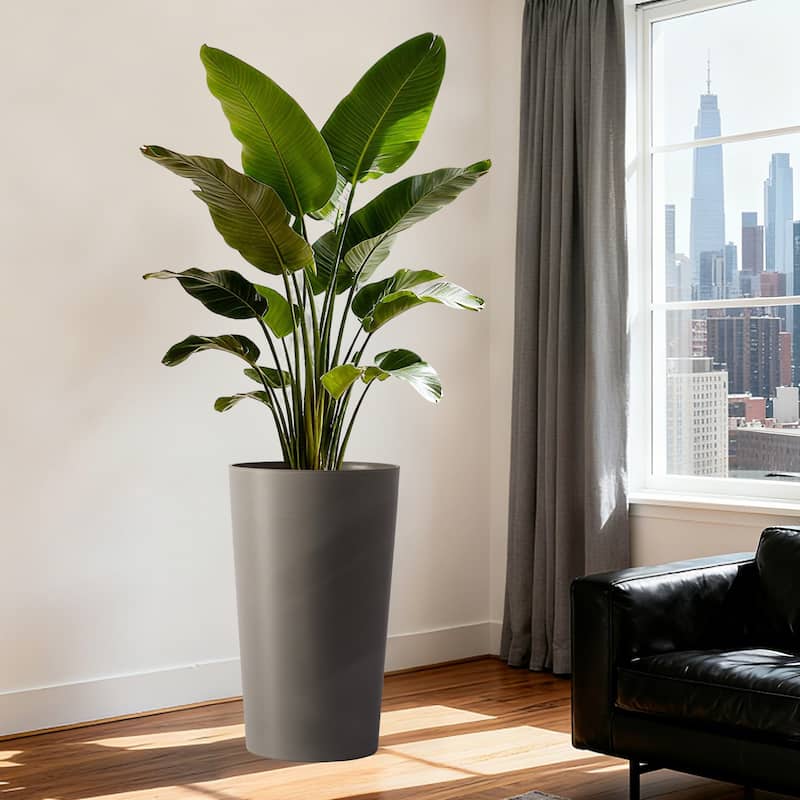 2 Pack Tall 21.7 in Planters for Outdoor Plants, Modern Tall Square Planter Box, Indoor Outdoor Porch Patio Flower Pot