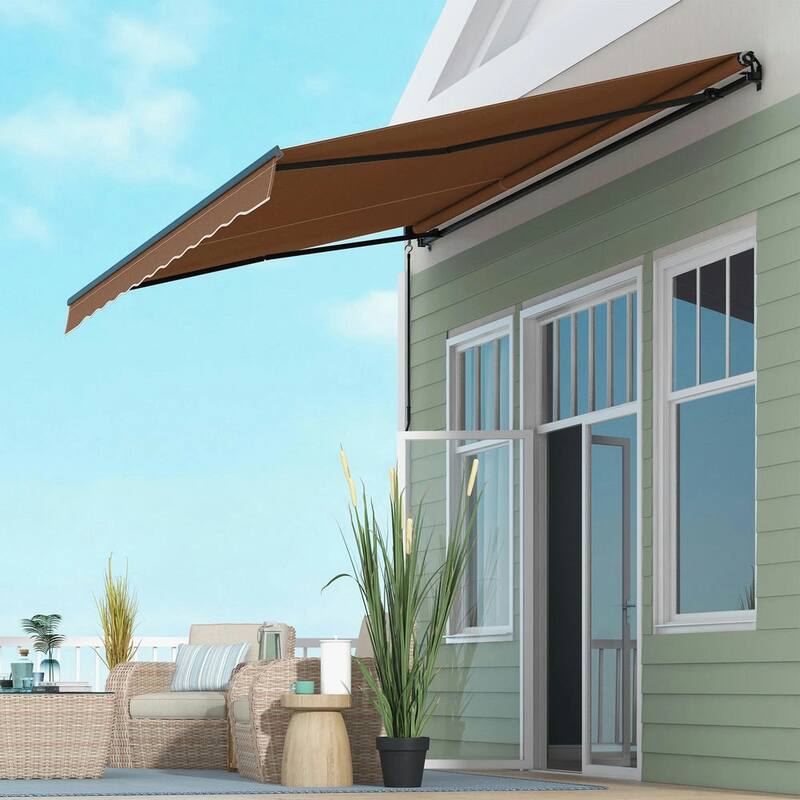 16' x 10' Retractable Awning, 280gsm UV Resistant Sunshade Shelter