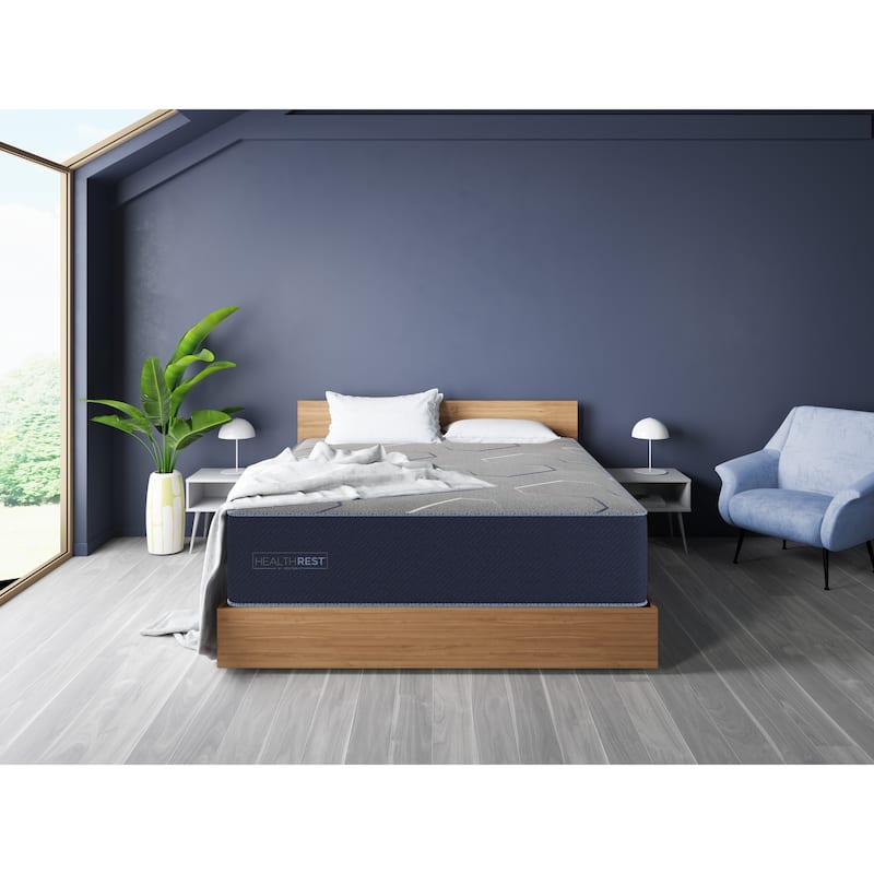 Twin Extra Long Super Plush Mattress with Dual Cooling Technology and Gel Infused Memory Foam - Blue