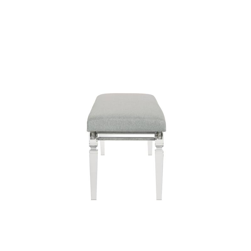 Evonne 5 Piece Gray LED Upholstered Panel Bedroom Set