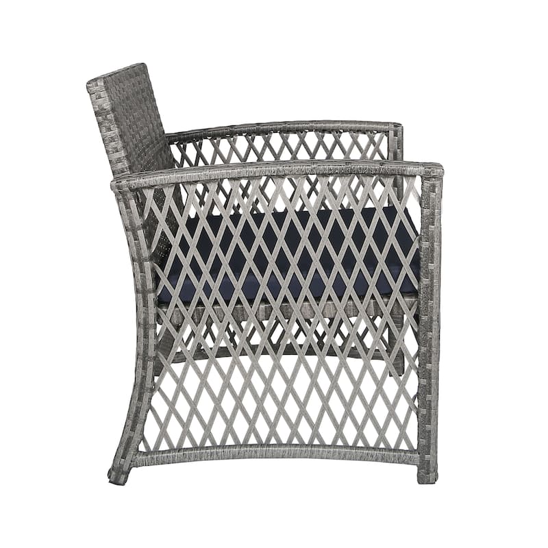 Madison Outdoor 4-Piece Rattan Patio Furniture Chat Set