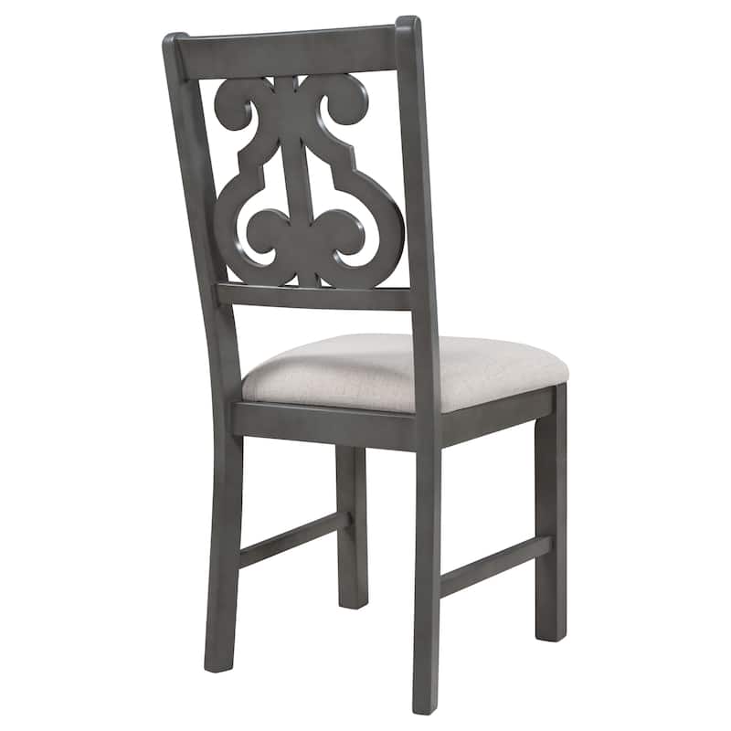5-Piece Round Dining Set with 4 Fabric Chairs