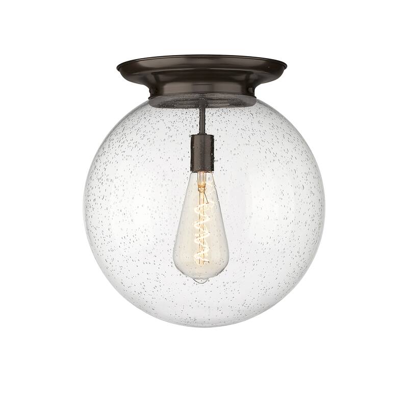 Innovations Lighting Beacon - 1 Light 16" Flush Mount - Seedy/Oiled Brass
