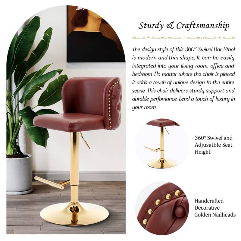 Upholstered Swivel Counter Bar Stools Set of 4