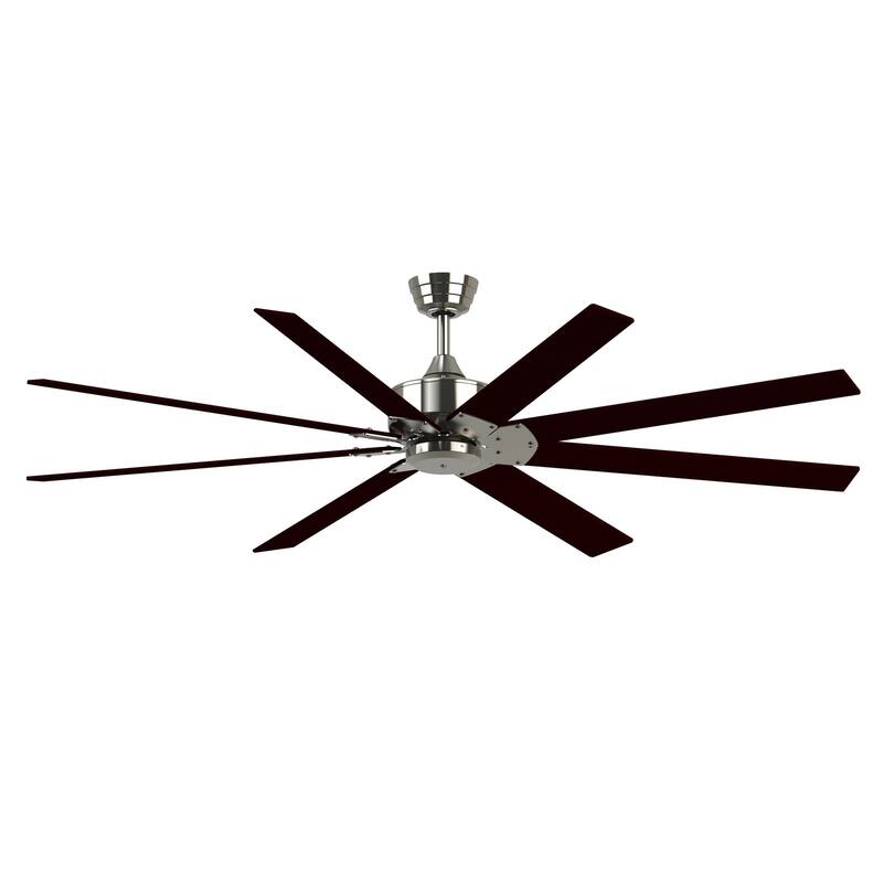 Fanimation Levon Custom Indoor/Outdoor Smart Ceiling Fan DC Motor - Brushed Nickel