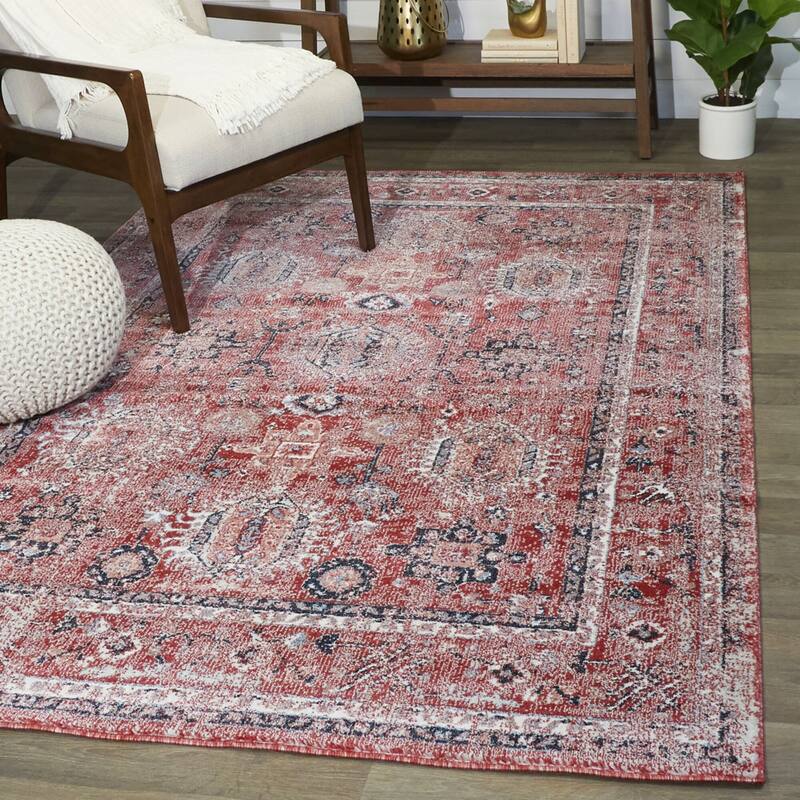 Pomeroy Vintage Oriental Medallion Area Rug - 5'3" x 7' - Red - Rectangle