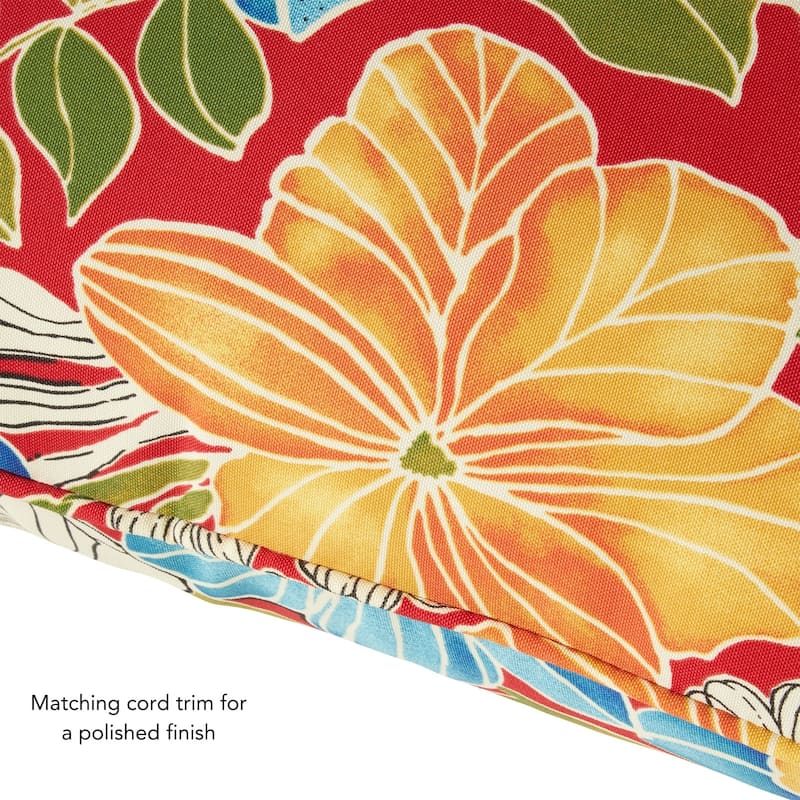 Aloha Red 2-Piece Premium Deep Seat Outdoor Cushion Set (Cushions Only)