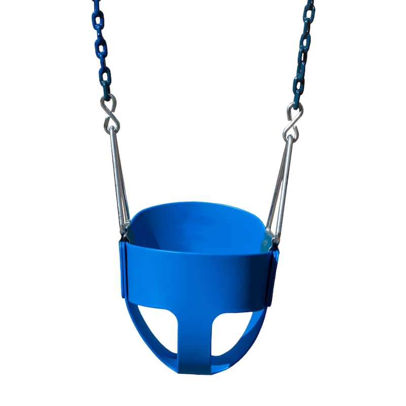Swing-N-Slide Full Bucket Toddler Swing with Coated Chains - Blue