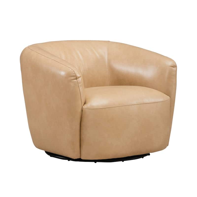 Liberty Furniture Donovan Leather Upholstered Swivel Accent Chair - Tan - Width 36" x Depth 33" x Height 28"