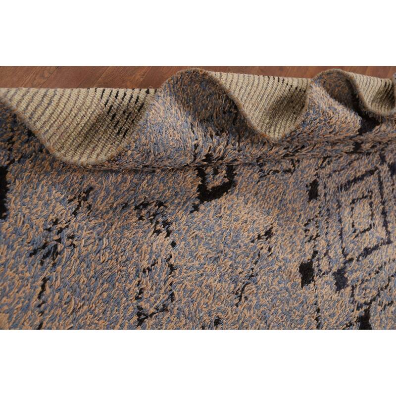 Geometric Moroccan Oriental Area Rug Handmade Wool Carpet - 7'2" x 10'6"