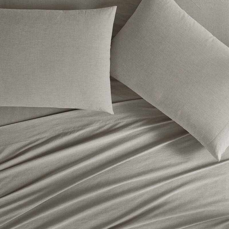 Frye Dusted Denim CVC Sheet Set - Grey - King
