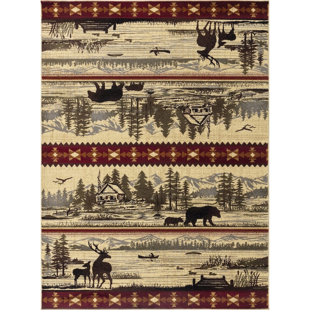 Nature's Nest GC_CBL3005 Multi Lodge Area Rug