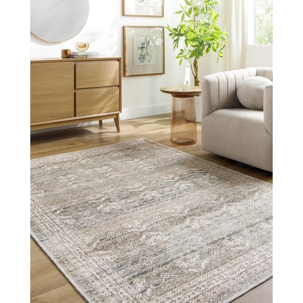 Livabliss Amelie Traditional Border Indoor/Outdoor Area Rug