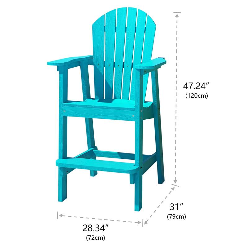 Rustic Adirondack Chairs Outdoor BarStools with Hight Back Design