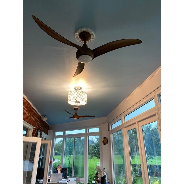 Shop Light Wave 52 Inch Distressed Faux Wood Ceiling Fan Overstock 18068513