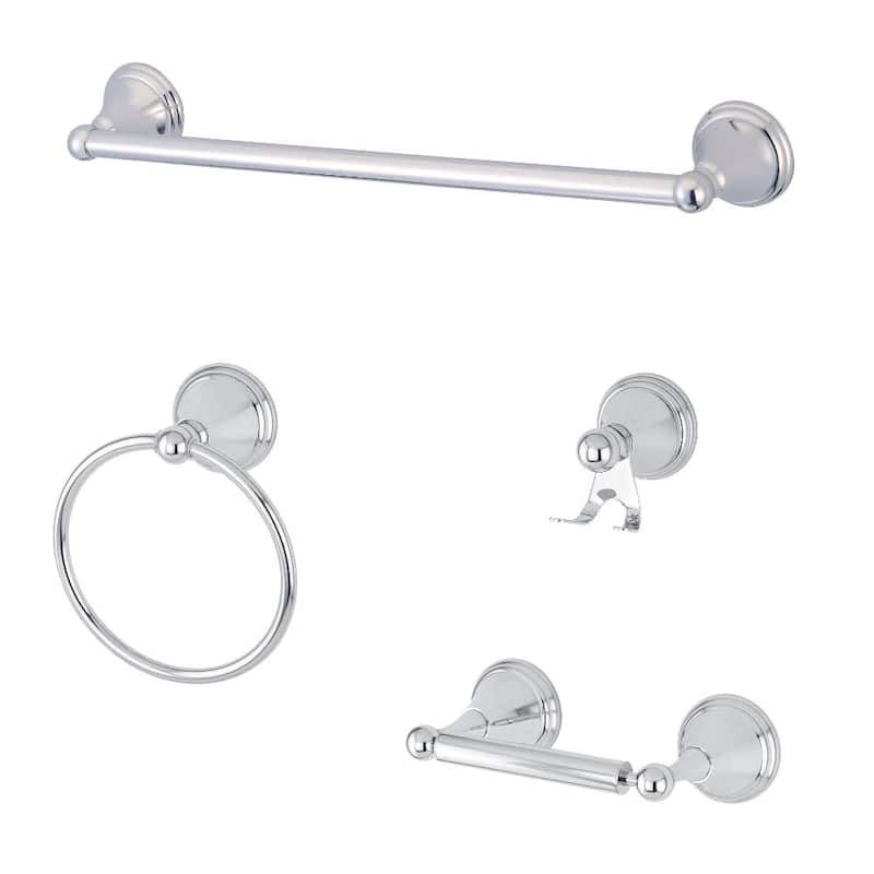 Kingston Brass Governor Bathroom Hardware Set - Includes 24" Towel - Polished Chrome