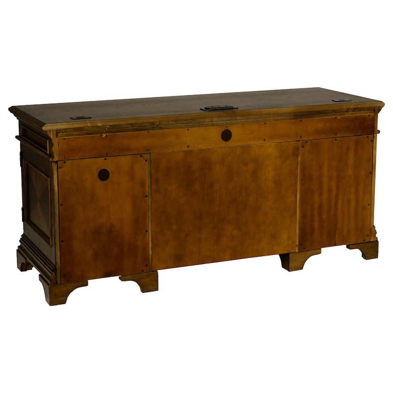 GDFStudio - Stigham Credenza Office Desk with 5 Drawers, Spacious Work Surface, Classic Rectangular Design