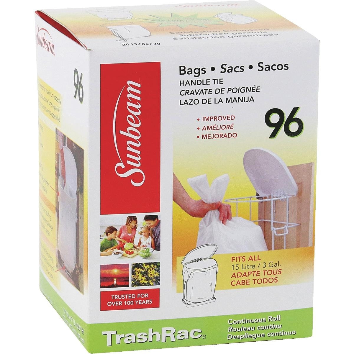 Sunbeam TrashRac Bags, Handle Tie, 5 Gal - 20 bags
