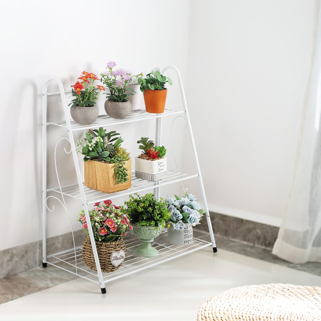 4 Tier Metal Plant Stand Indoor Outdoor