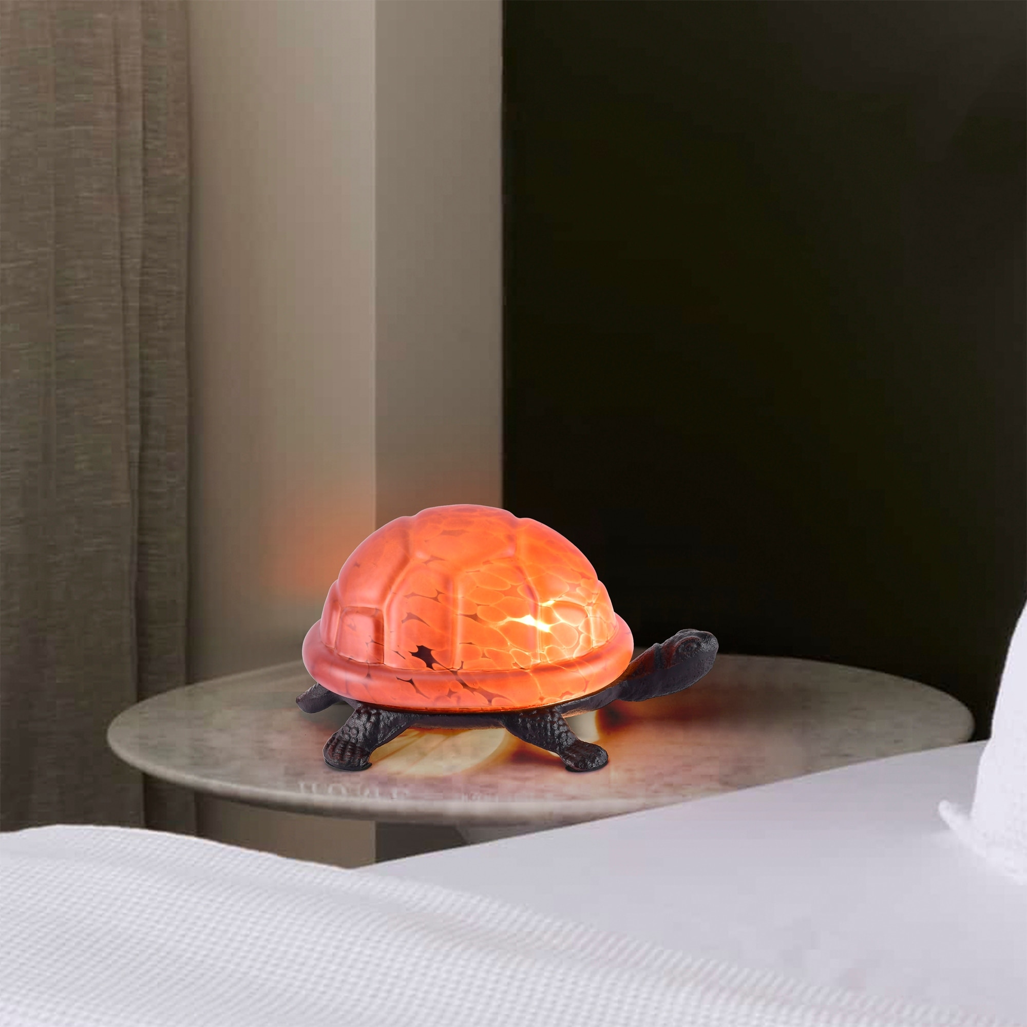 Warehouse of Tiffany Red Turtle Tiffany Desk Lamp - Overstock