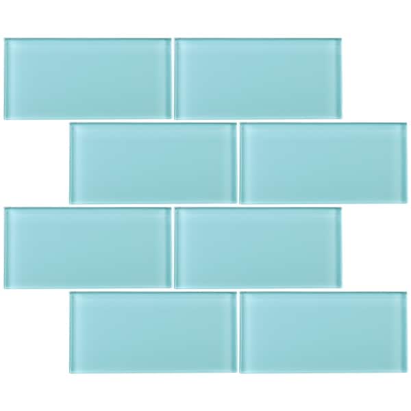 Shop Tilegen 3 X 6 Glass Subway Tile In Ocean Blue Wall Tile 80 Tiles 10sqft Overstock 27973435