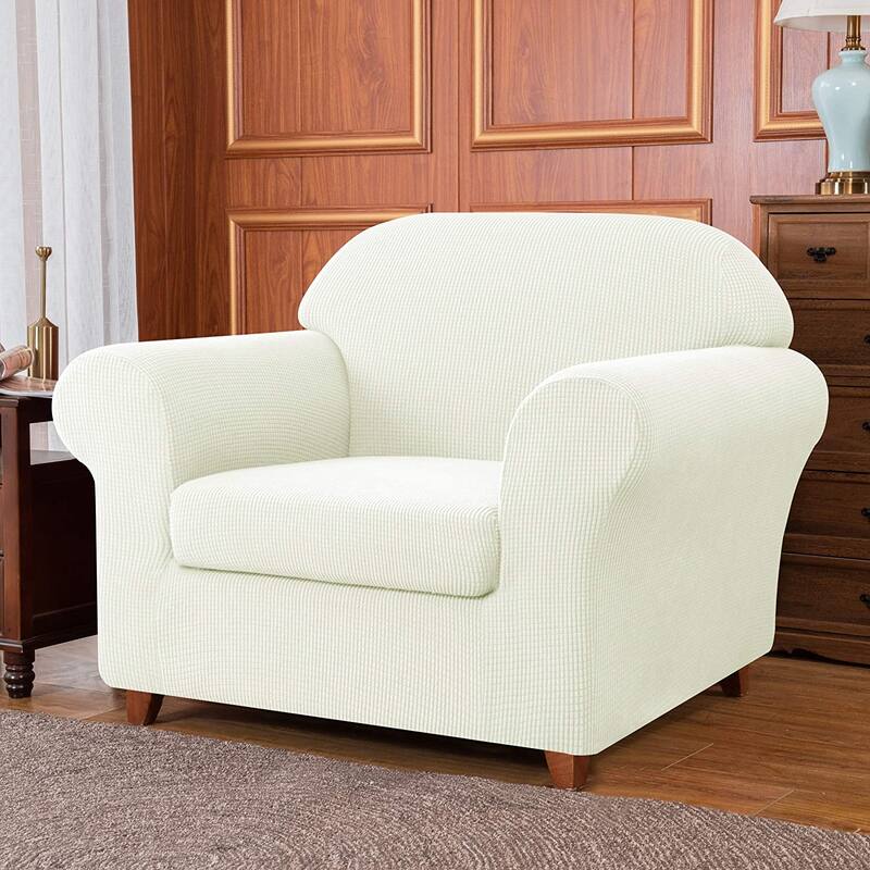 Subrtex Stretch Sofa Chair Cover Loveseat Couch Sofa Slipcover - Armchair - White