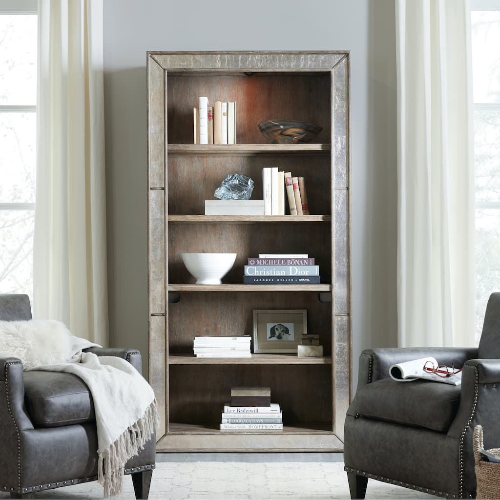 Hooker Furniture Rustic Glam40" Wide Bookcase with Three-Intensity