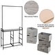 preview thumbnail 6 of 10, Costway 5 Drawer Fabric Dresser Hanger Metal Frame Wooden Top Storage