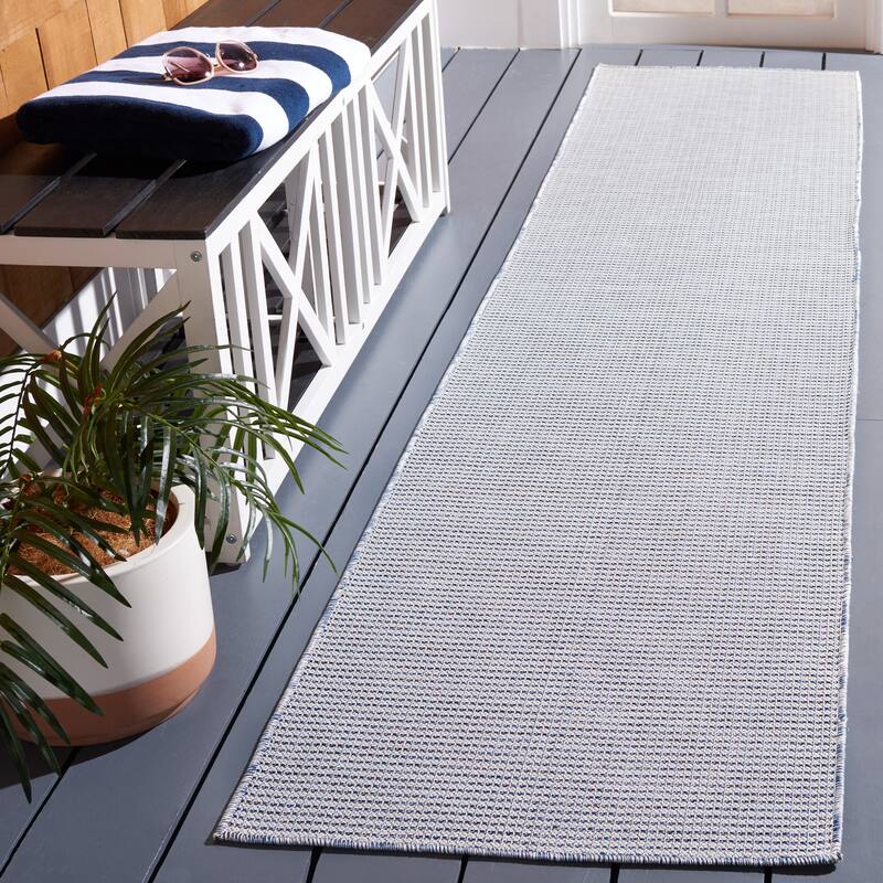Martha Stewart by SAFAVIEH Silvestra Indoor/ Outdoor Rug - 2' x 9' Runner - Navy