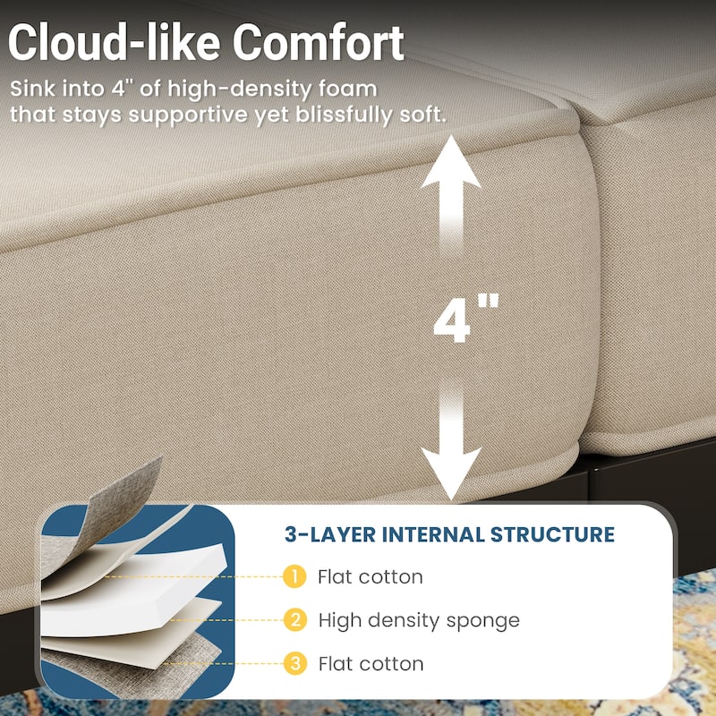 8-Piece Patio Furniture Set with Angled Legs and Cushions