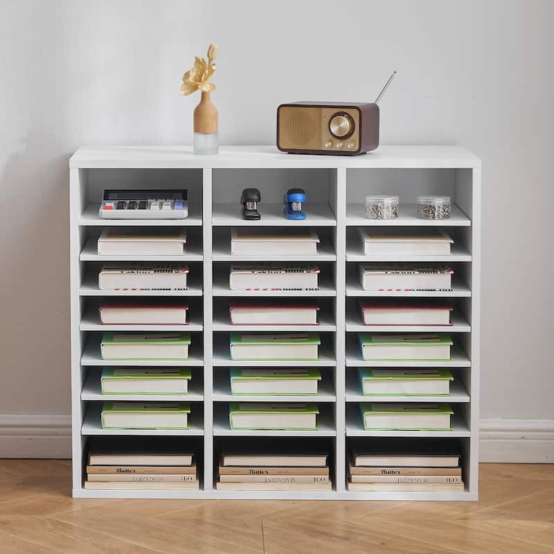 Multi-Purpose Office Literature Organizers with 24 Compartments and Adjustable Shelves Perfect Addition to Any Space