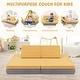 preview thumbnail 9 of 18, Costway 4-Piece Convertible Kids Couch or 2 Chairs Toddler to Teen - 66'' x 33'' x 21''