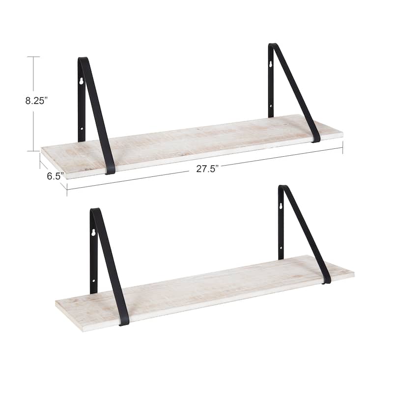 Kate and Laurel Soloman Wood 2 Piece Shelves with Metal Brackets