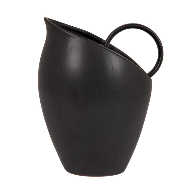 Textured Stoneware Pitcher in Reactive Glaze