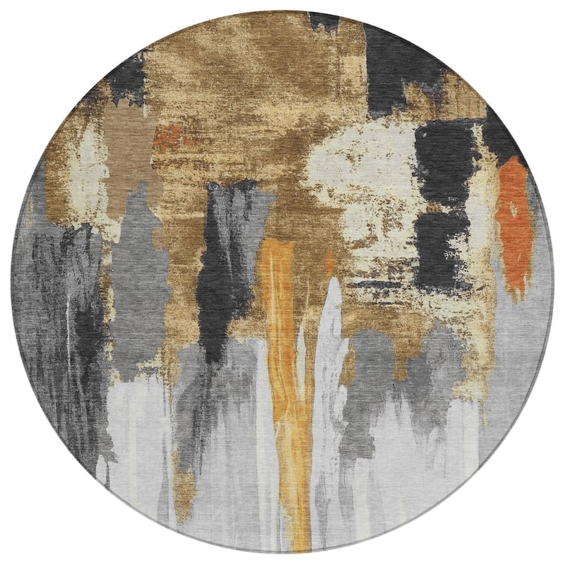 HomeRoots Abstract Transitional Rectangle Outdoor Rug