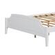 White Contemporary Roman Style, Solid Wood Bed, Queen Size Bed Frame ...