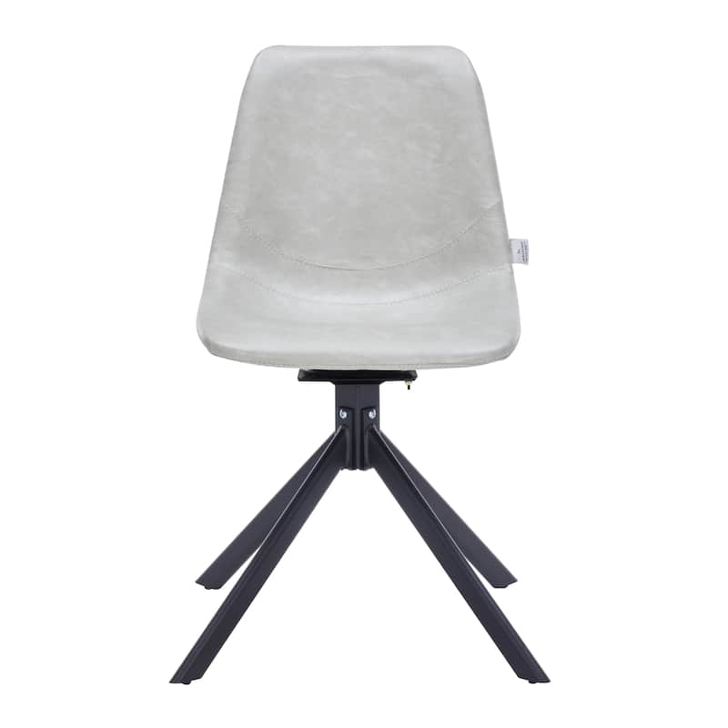 Markley Leather Dining Chair 360 Degree Swivel with Iron legs Modern Accent Side Chair Set of 2