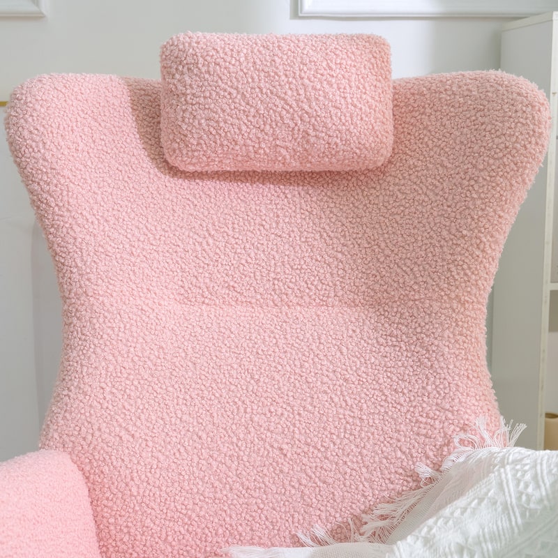 26.38" High Back Rocking Chair with Pocket