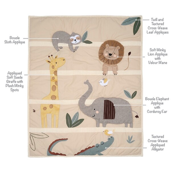 Lambs Ivy Jungle Story 3 Piece Infant Safari Tan Baby Crib Bedding Set Bed Bath Beyond 39774246