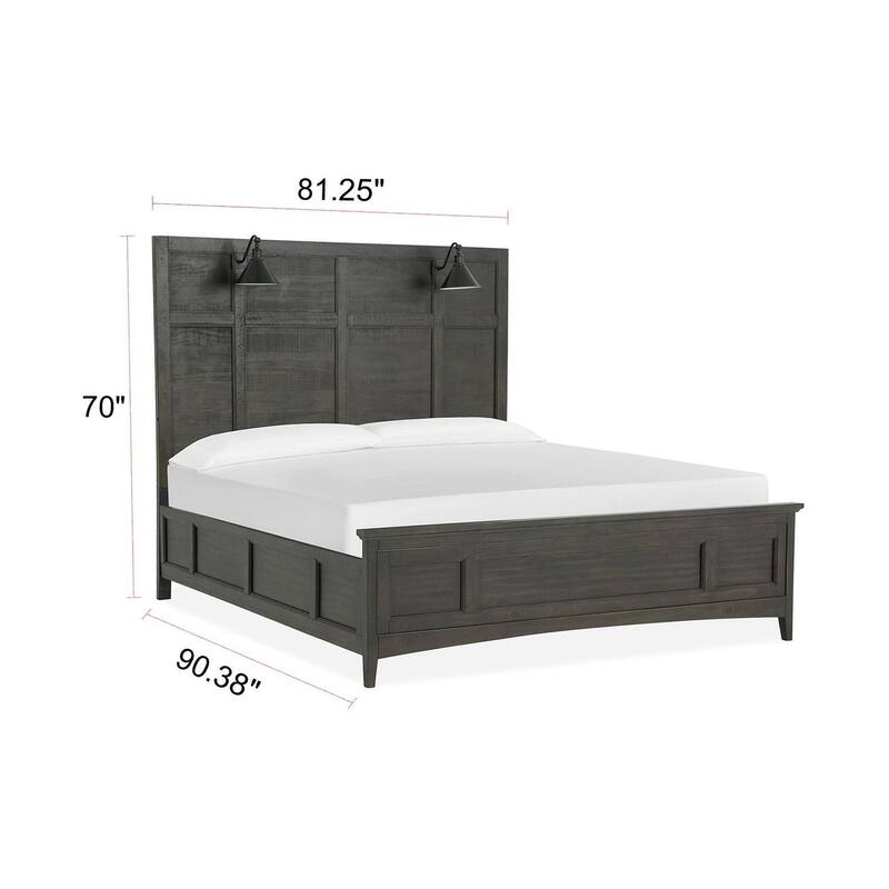 Magnussen Home Westley Falls Graphite Lamp Panel Bed