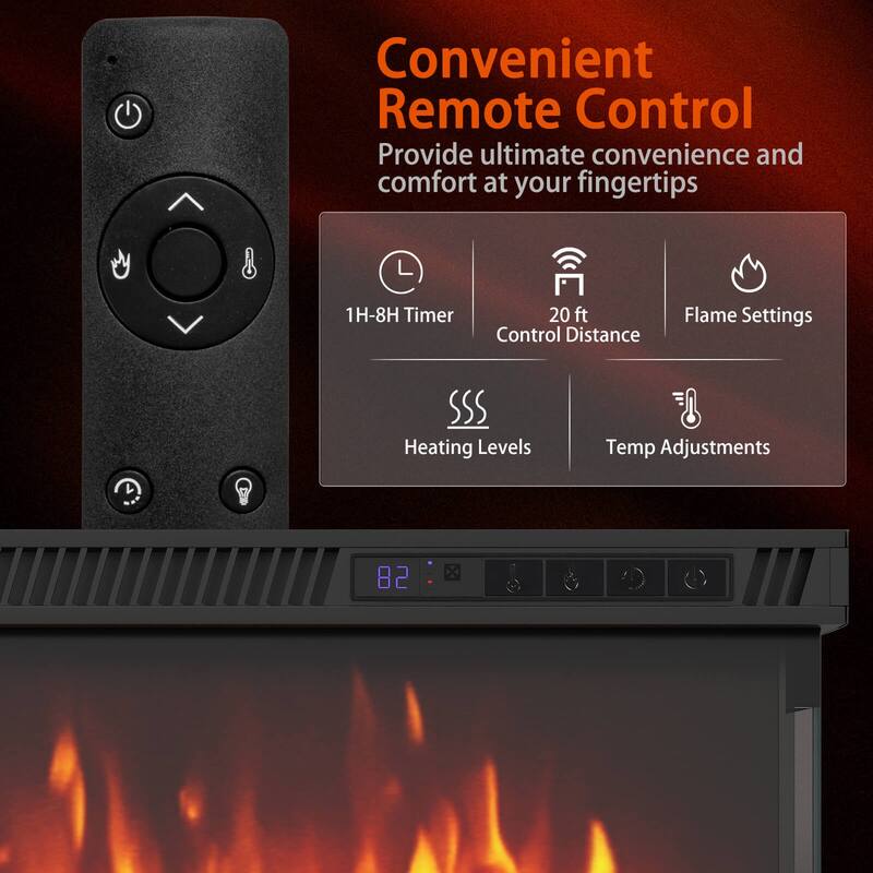 Costway 40" Wide 3-Sided Electric Fireplace Insert with Remote Control - See Details