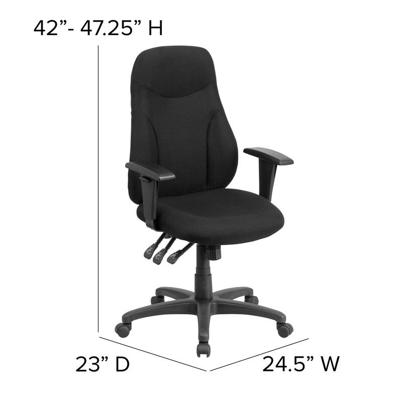 High Back Fabric Multifunction Ergonomic Task Chair with Adjustable Arms