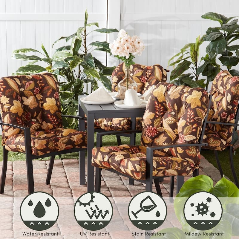 Outdoor Tufted Dining Chair Cushion (Set of 2)