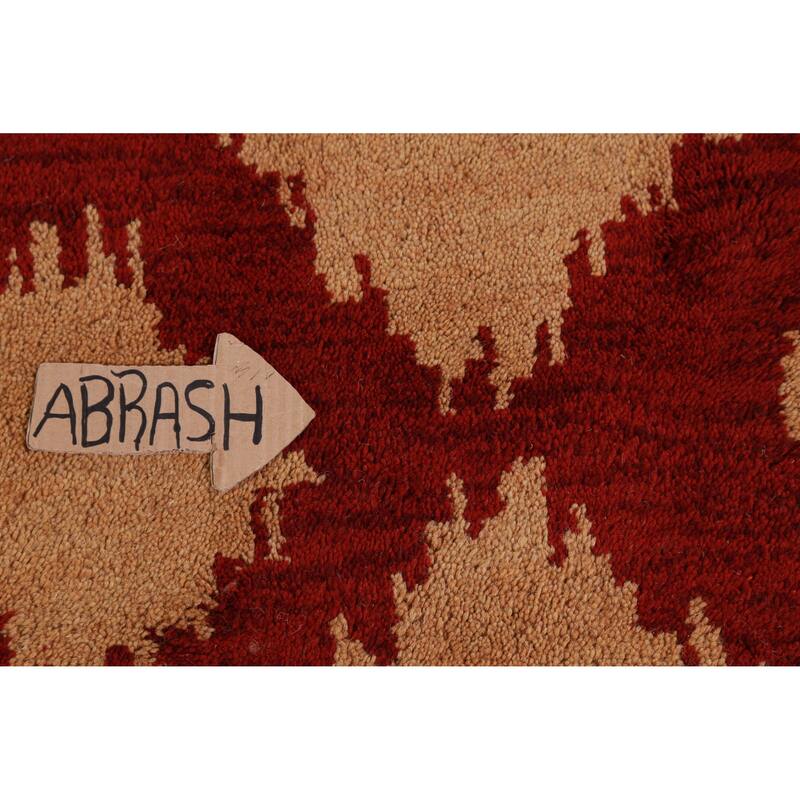 Hand Knotted Oriental 100% Wool Carpet Modern Geometric Oranges & Rust Moroccan Area Rug - 11' 7'' X 9' 0''