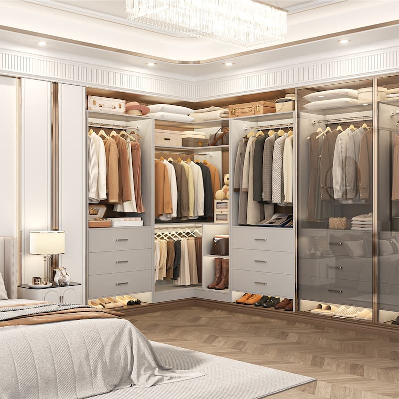 Cimly Freestanding Closet Sytem, Closet Organizer Wardrobe for Walk-in and Reach-in Closet