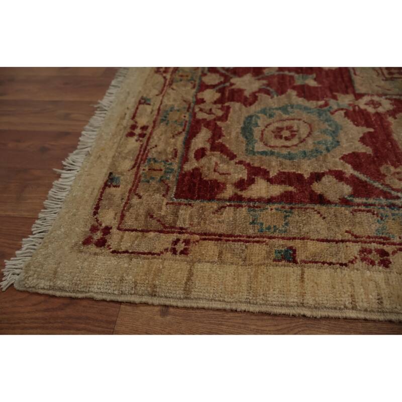 Hand Knotted Oriental 100% Wool Carpet Traditional Floral Beige & Ivories Chobi-Peshawar Area Rug - 11' 6'' X 8' 9''