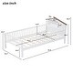 preview thumbnail 7 of 10, Twin Wood Platform Bed with House-shaped Headboard, LED and Built-in Storage, White