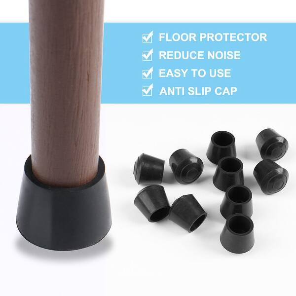 Rubber Furniture Table Leg Cap Tip Cup Feet Cover 1 2 Inner Dia 32pcs Black Overstock 26633675