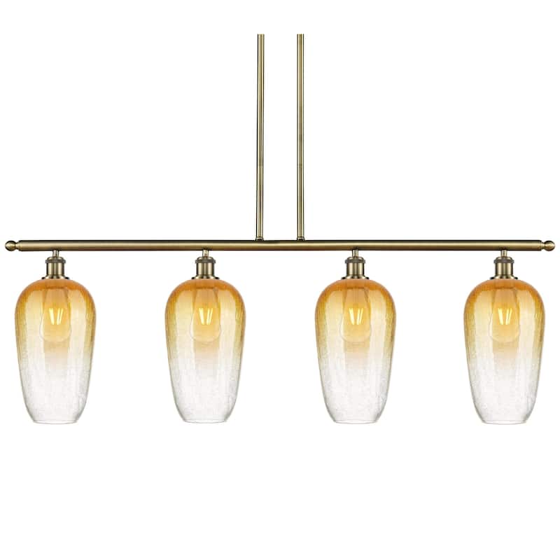Innovations Lighting 516-4I-16-48 Brookhaven Flute Linear Brookhaven - Antique Brass / Amber